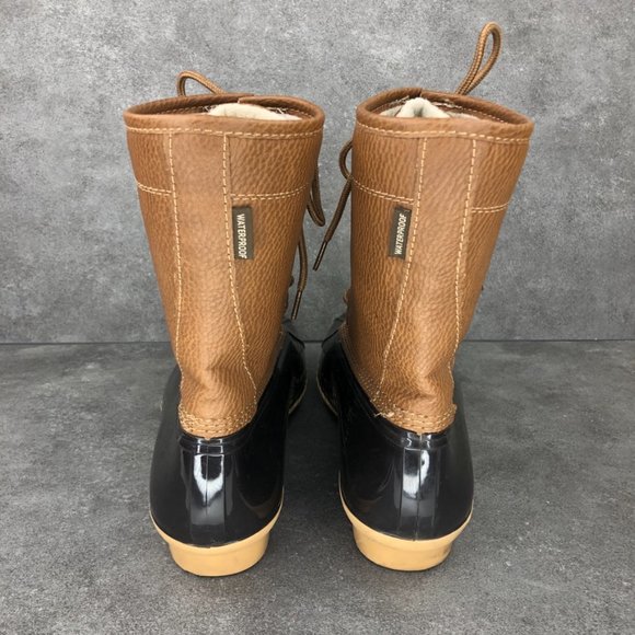 Jambu JBU Maplewood Waterproof Lace Up Duck Boot Rain Boot, Brown, Women's 10 - Picture 5 of 10
